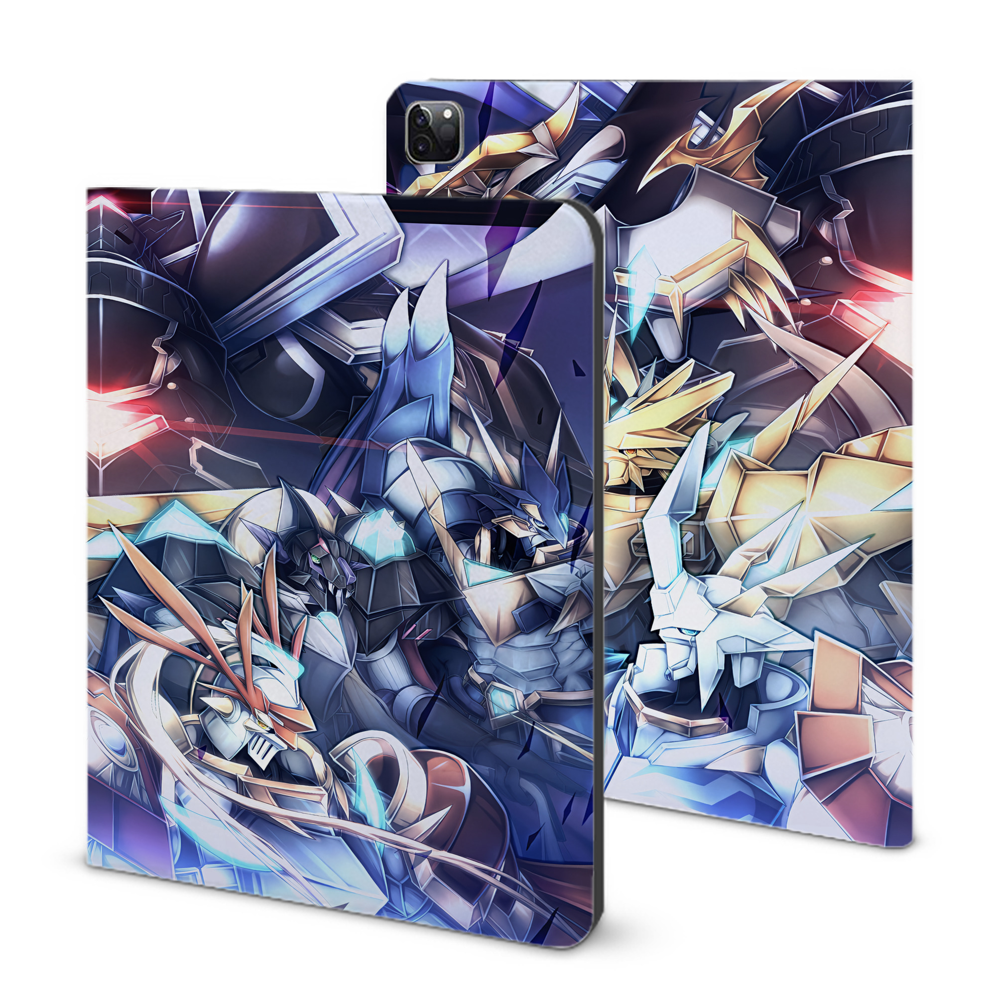 （画像用） Digimon デジタルモンスター/デジモン IPad ケース ブック型 PUレザー TPU 耐衝撃 軽量 薄型 ペン収納なし 全面保護 IPad 各モデル対応